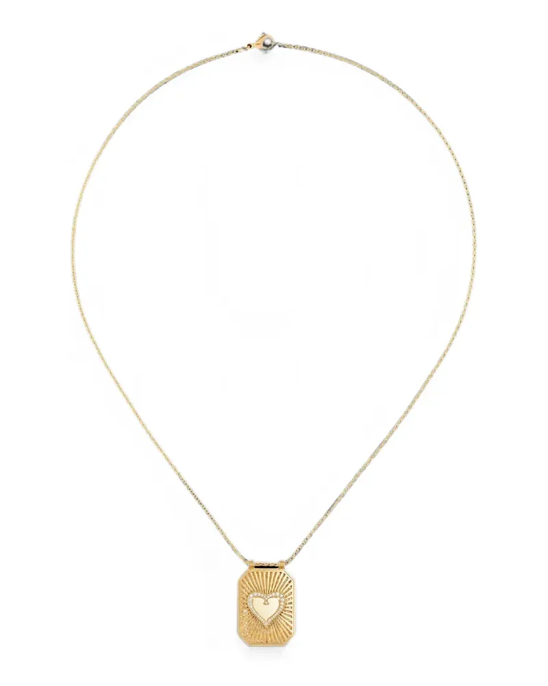 Marie Lichtenberg Heart diamond scapular necklace - Gold Gold