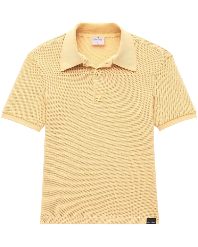 Courrèges Poloshirt mit Logo-Patch - Gelb Gelb