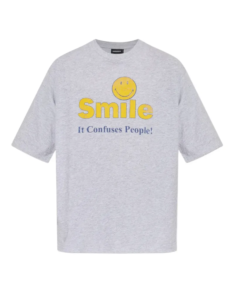 Dsquared2 T-Shirt mit Smiley-Print - Grau Grau