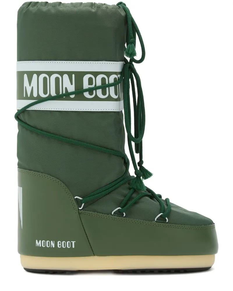 Moon Boot Wattierte Icon Schnürstiefel - Grün Grün