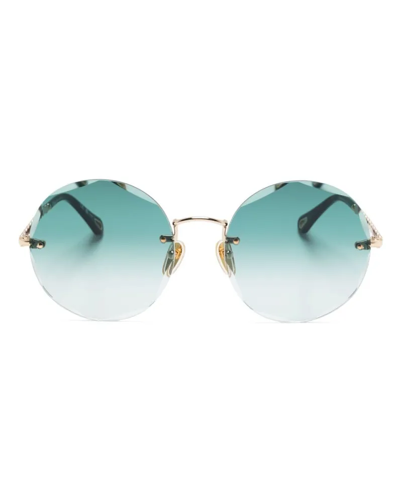 Chloé Sonnenbrille mit rundem Gestell - Gold Gold