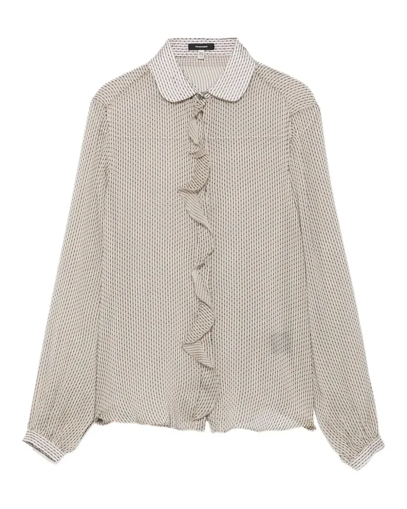 R13 ruffled silk blouse - Nude Nude