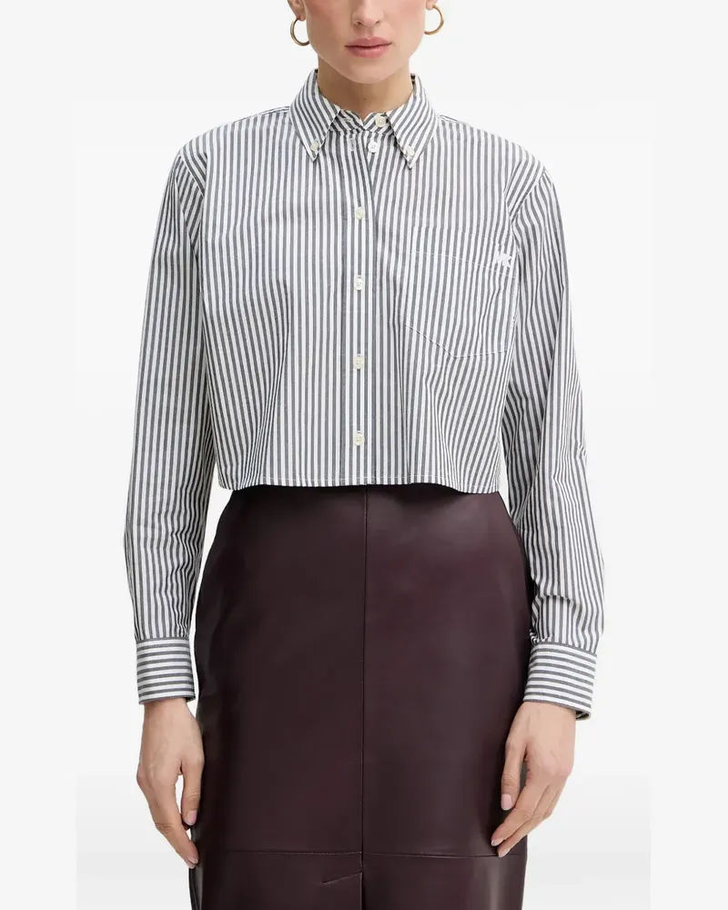 Michael Kors Gestreiftes Hemd mit Brusttasche - Weiß Weiß