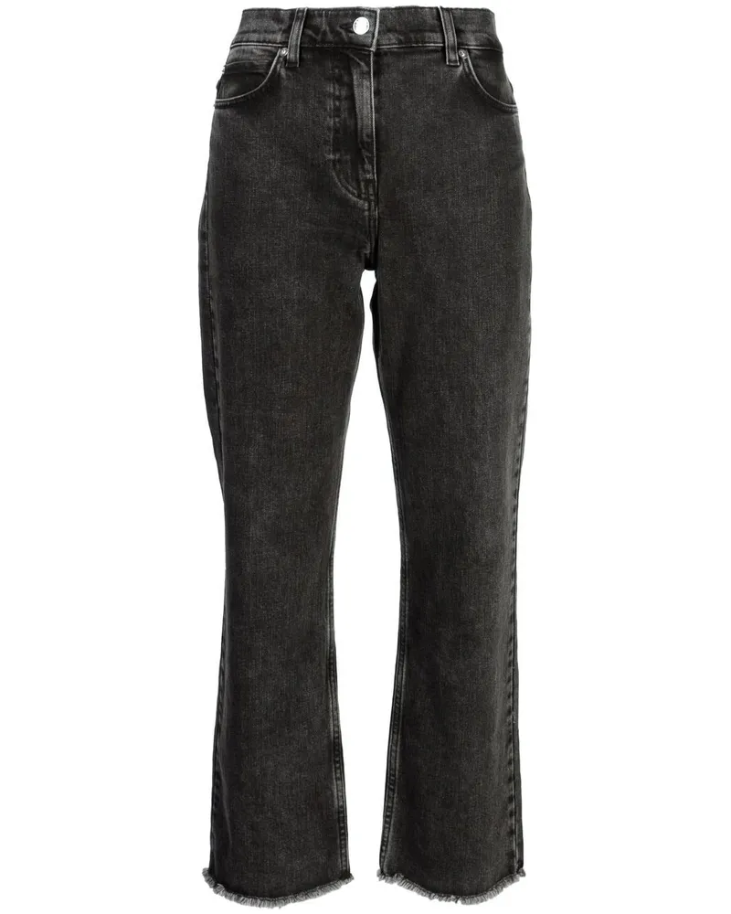 IRO Cropped-Jeans mit Fransen Schwarz