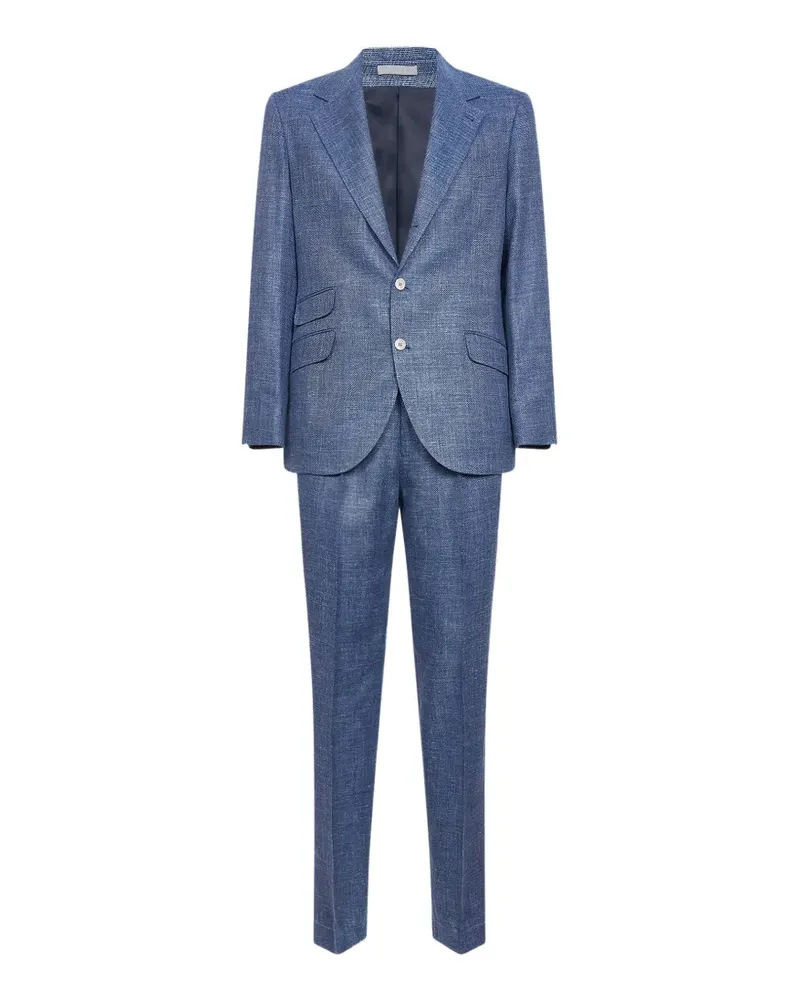 Brunello Cucinelli single-breasted flap pocket suit - Blau Blau
