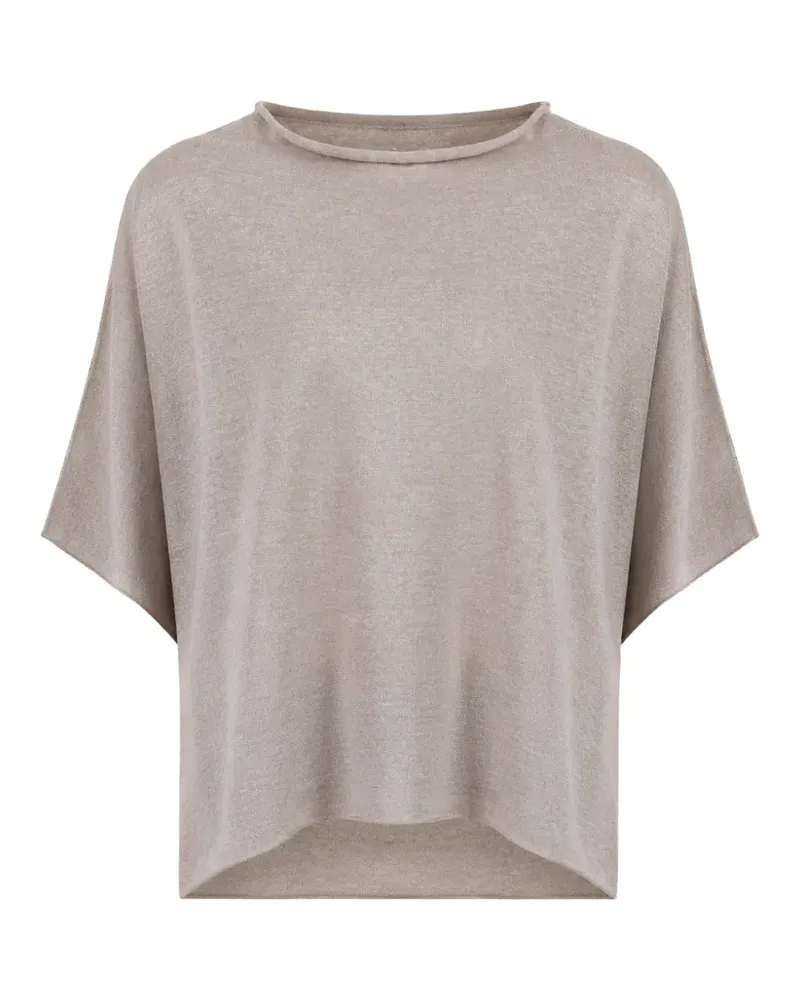 Dušan Asymmetrisches Feinstrick-T-Shirt - Nude Nude