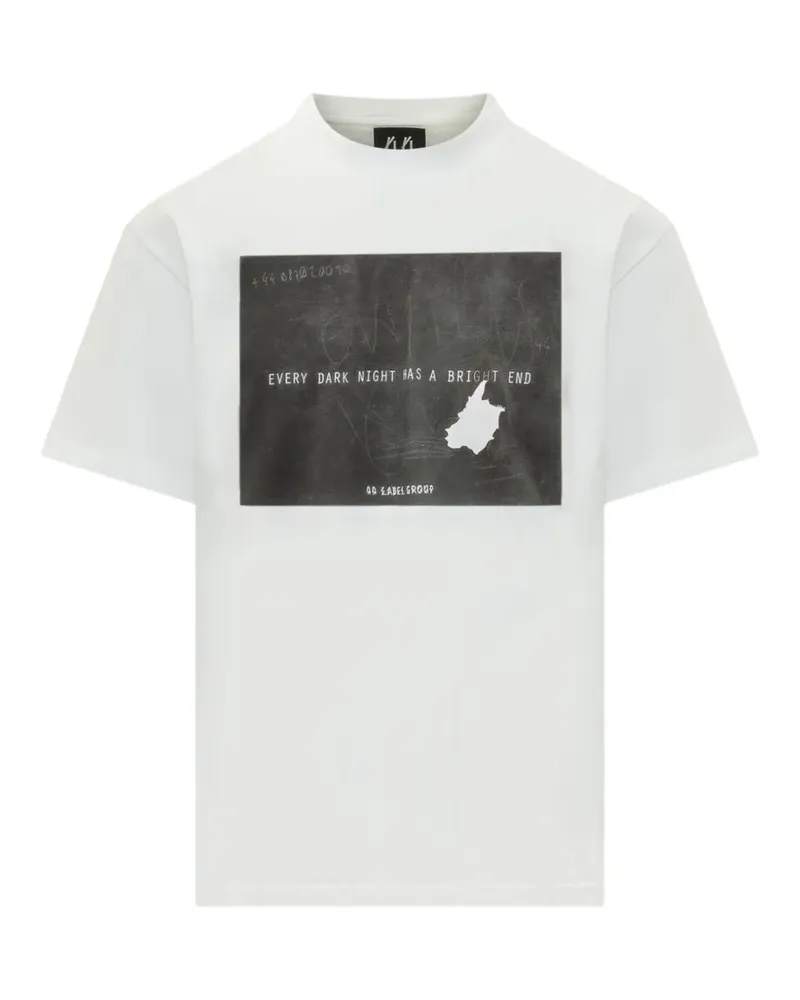 44 LABEL GROUP Motto T-Shirt mit grafischem Print - Weiß Weiß