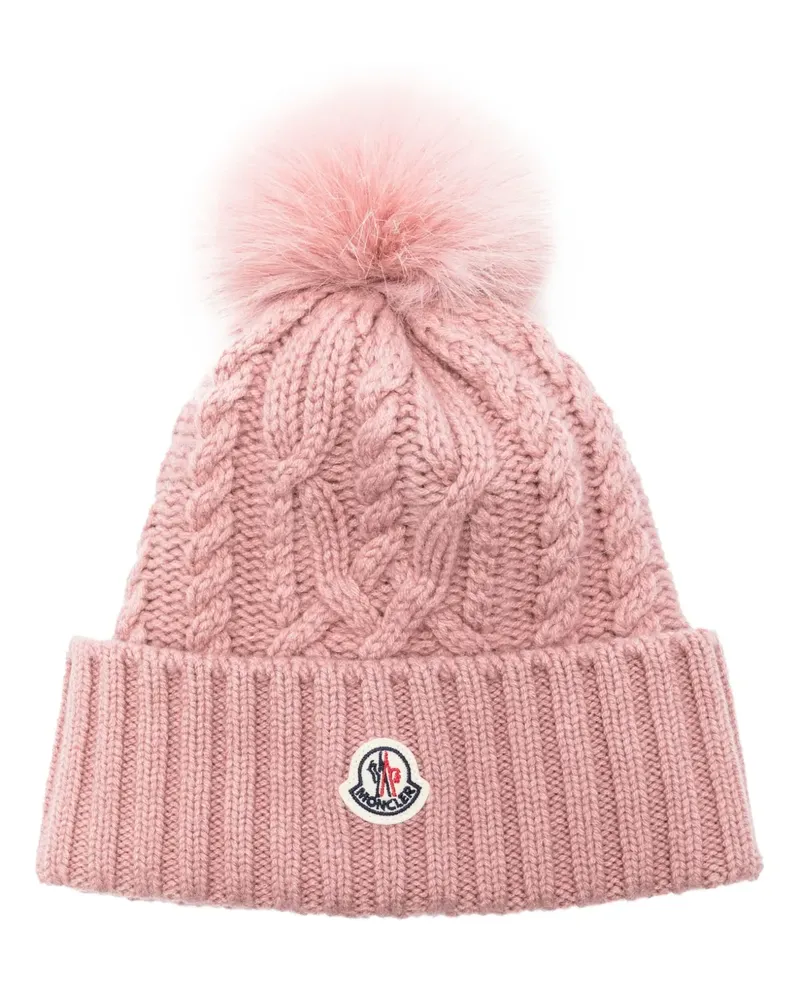 Moncler Mütze mit Logo-Patch - Rosa Rosa