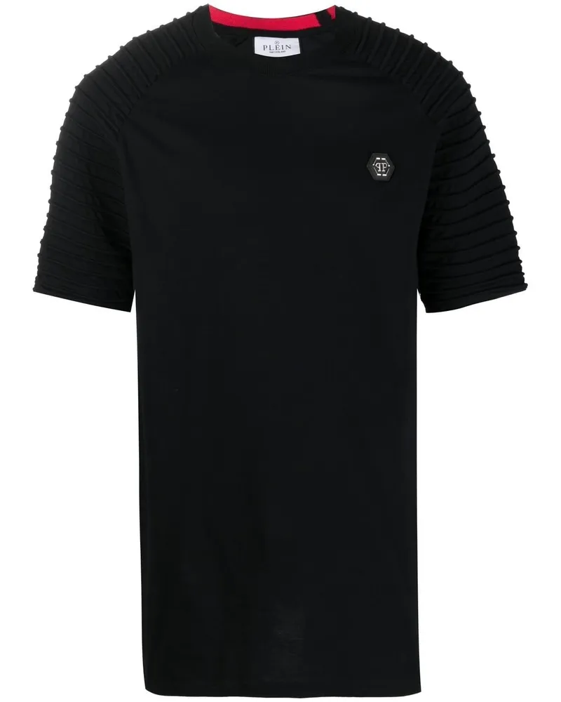 Philipp Plein T-Shirt mit Falten - Schwarz Schwarz
