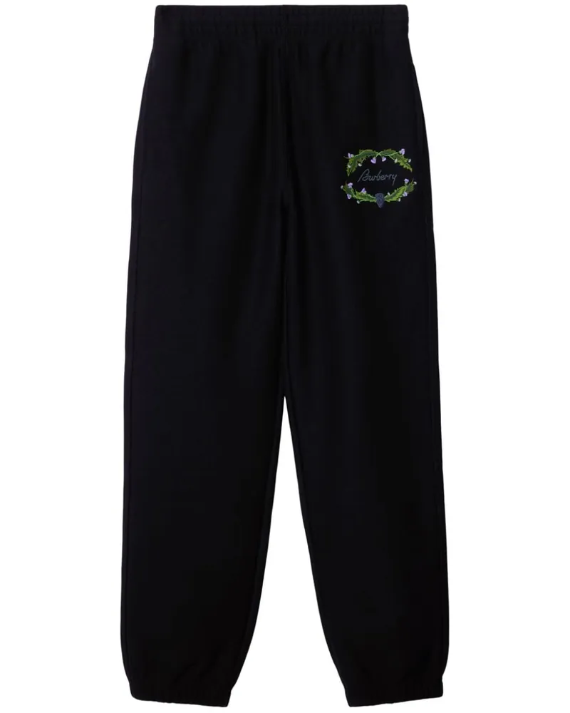 Burberry Jogginghose mit Logo-Stickerei - Schwarz Schwarz