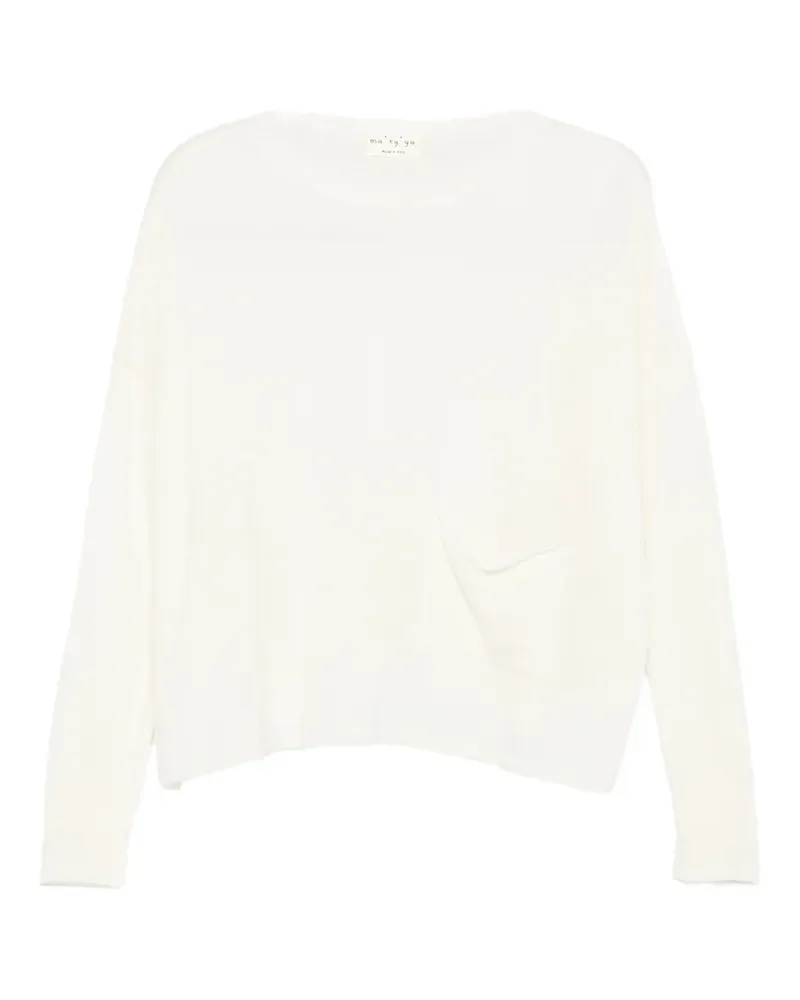 MA'RY'YA Pullover mit tiefen Schultern - Nude Nude