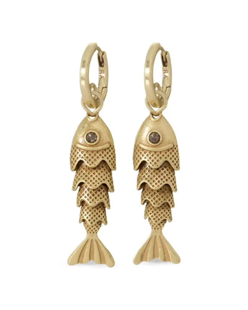 Roxanne Assoulin fish-pendant drop earrings - Gold Gold