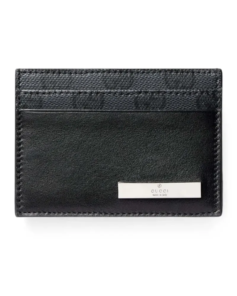 Gucci card case with metal tag - Schwarz Schwarz