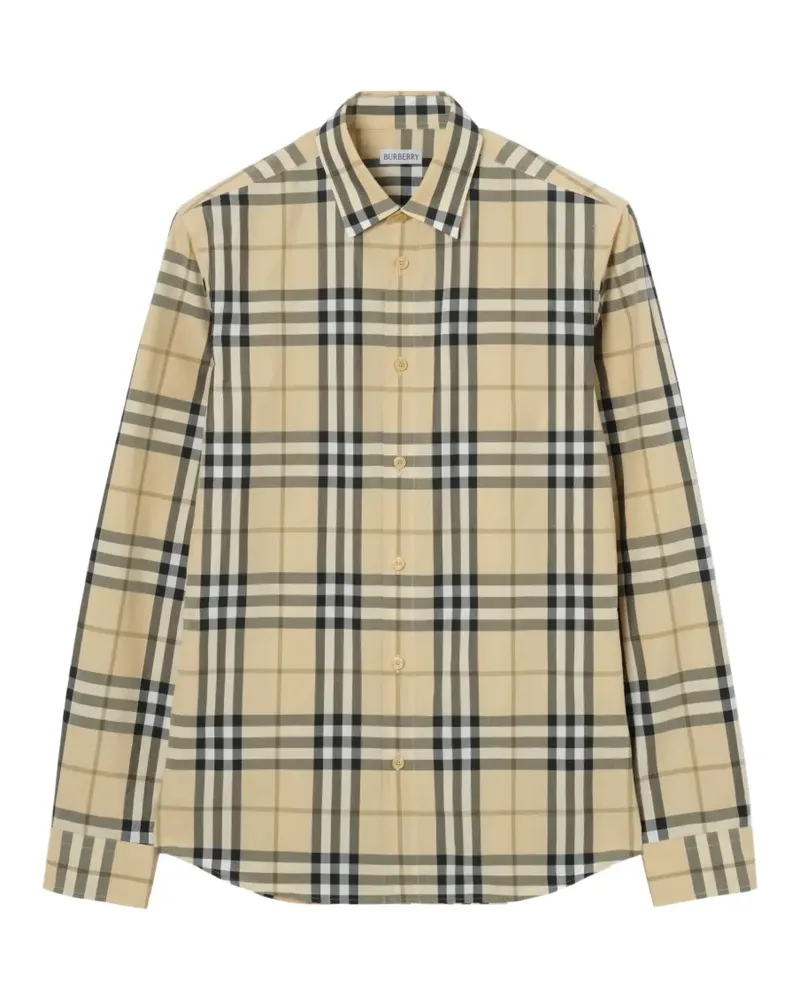 Burberry Check Hemd mit schmalem Schnitt - Nude Nude