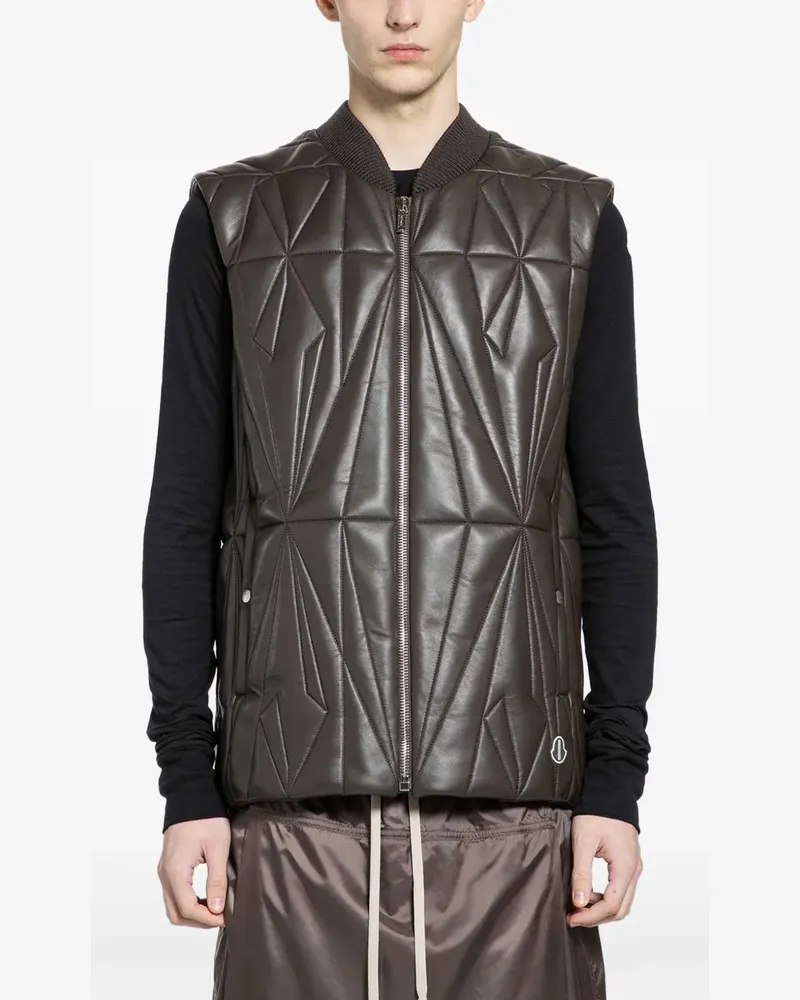 Rick Owens Geocamo leather vest - Braun Braun