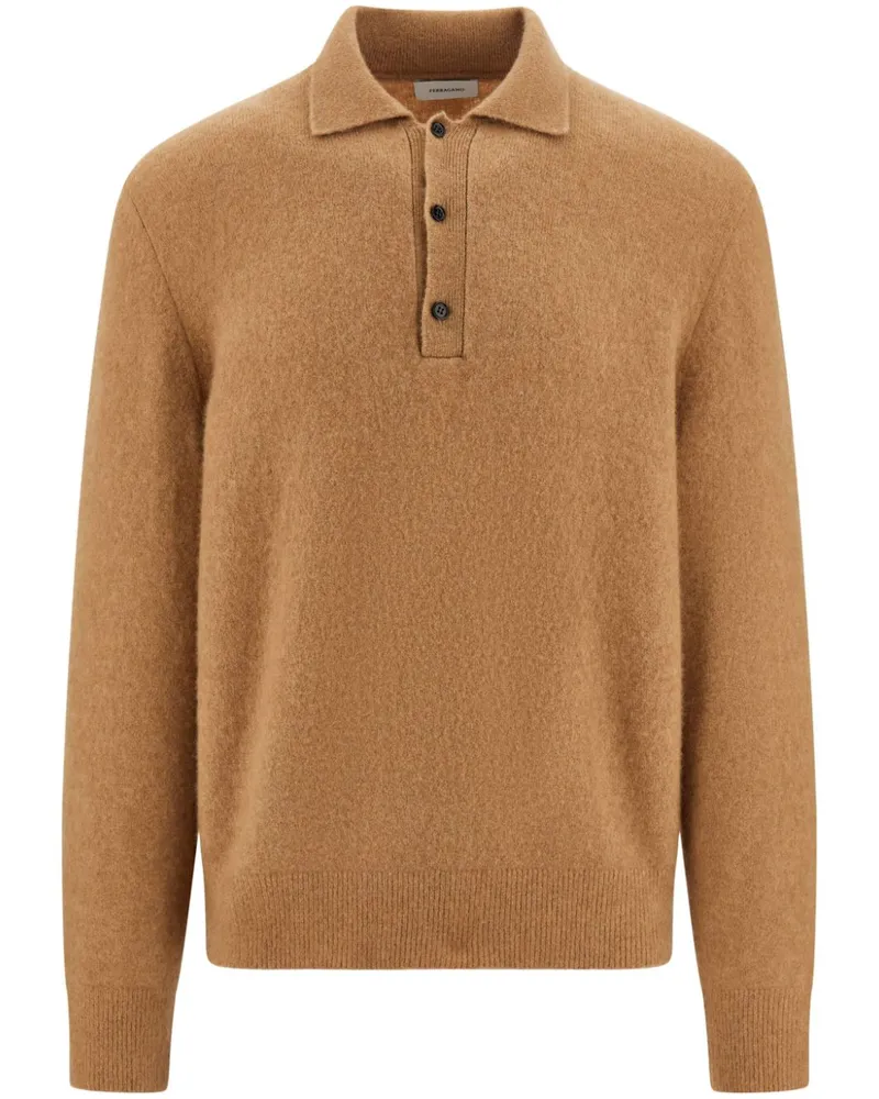 Ferragamo Gestricktes Poloshirt - Braun Braun