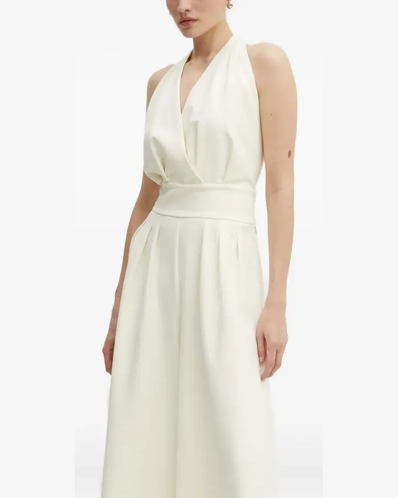 Custommade Neckholder-Jumpsuit mit Perlen - Nude Nude