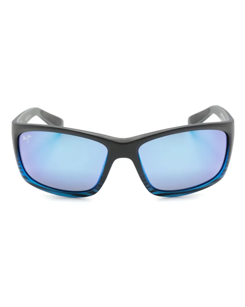 Maui Jim Eckige Kanaio Coast Sonnenbrille - Schwarz Schwarz
