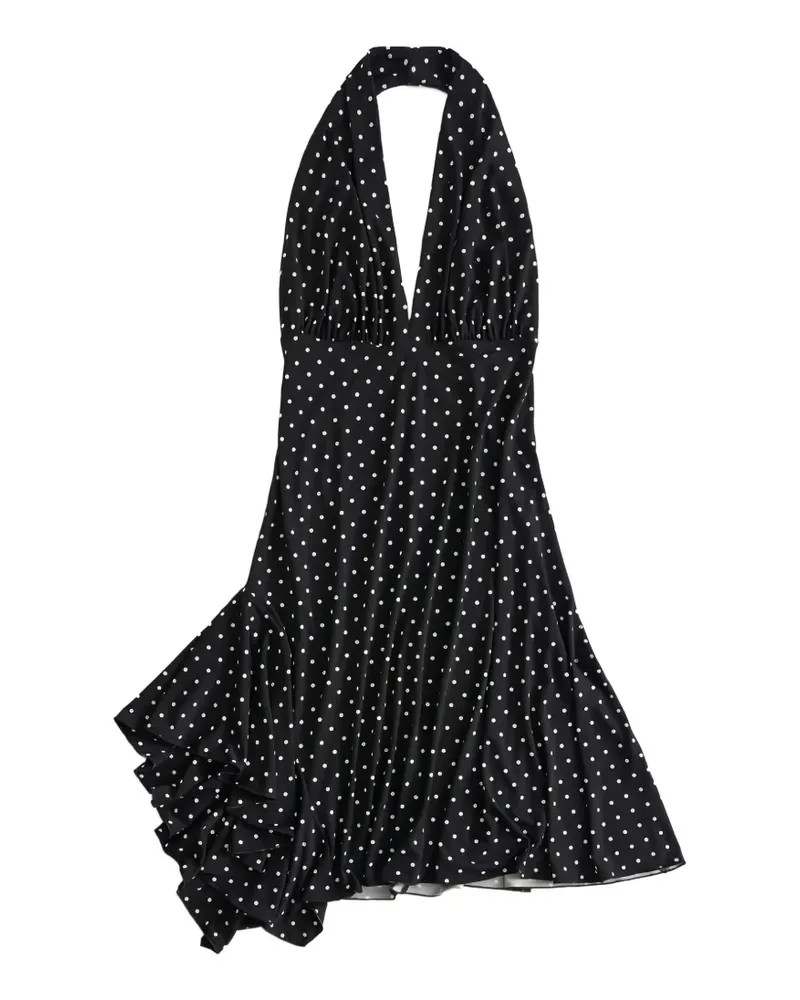 Guess Gerüschtes Kleid mit Polka Dots - Schwarz Schwarz