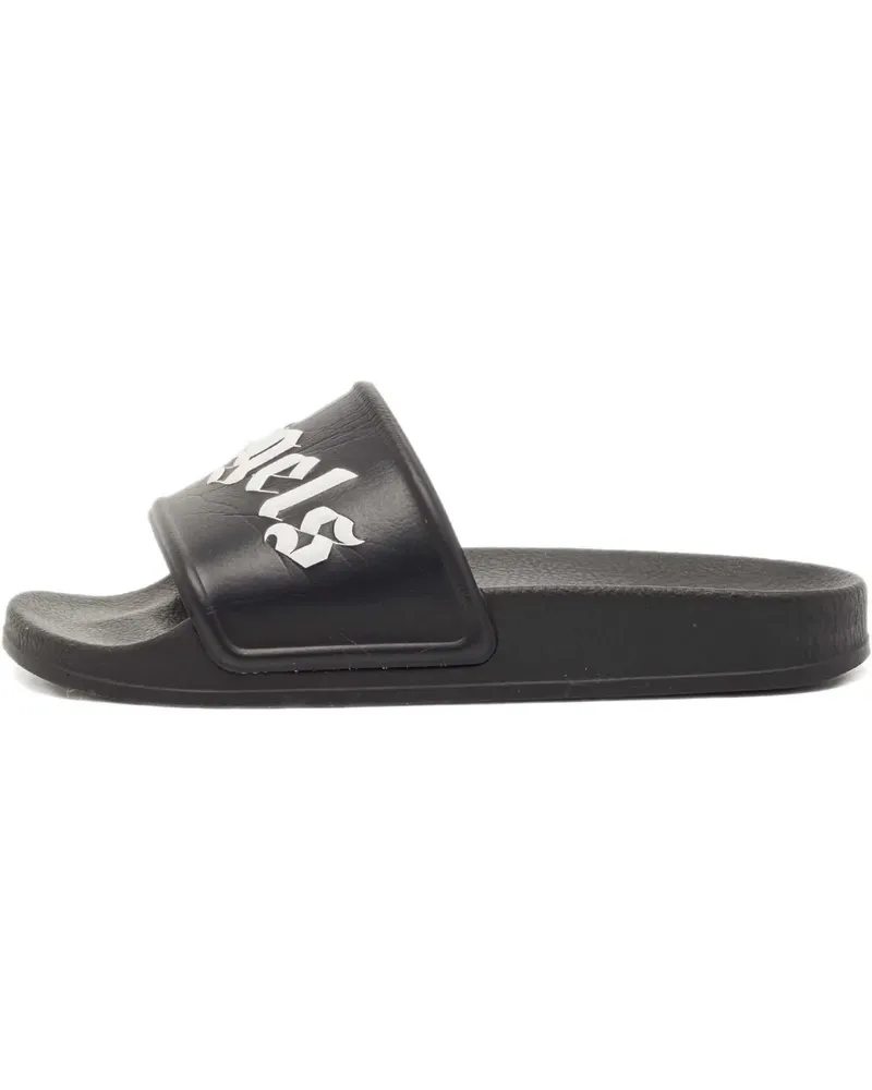 Palm Angels Pantoletten mit Logo - Schwarz Schwarz