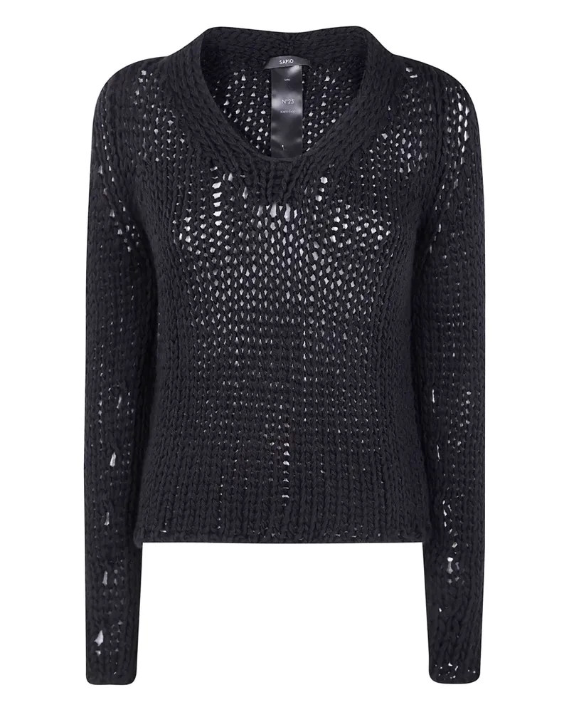 Sapio open knit sweater - Schwarz Schwarz