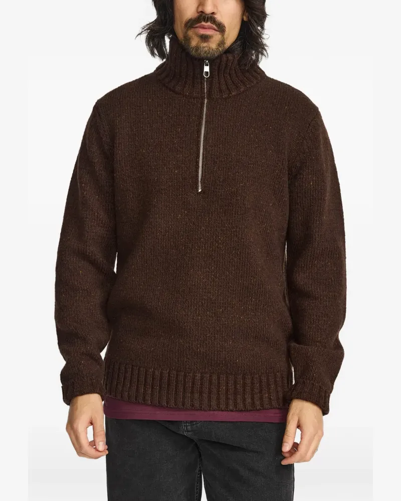 RVLT/revolution Strickpullover mit Reißverschluss - Braun Braun