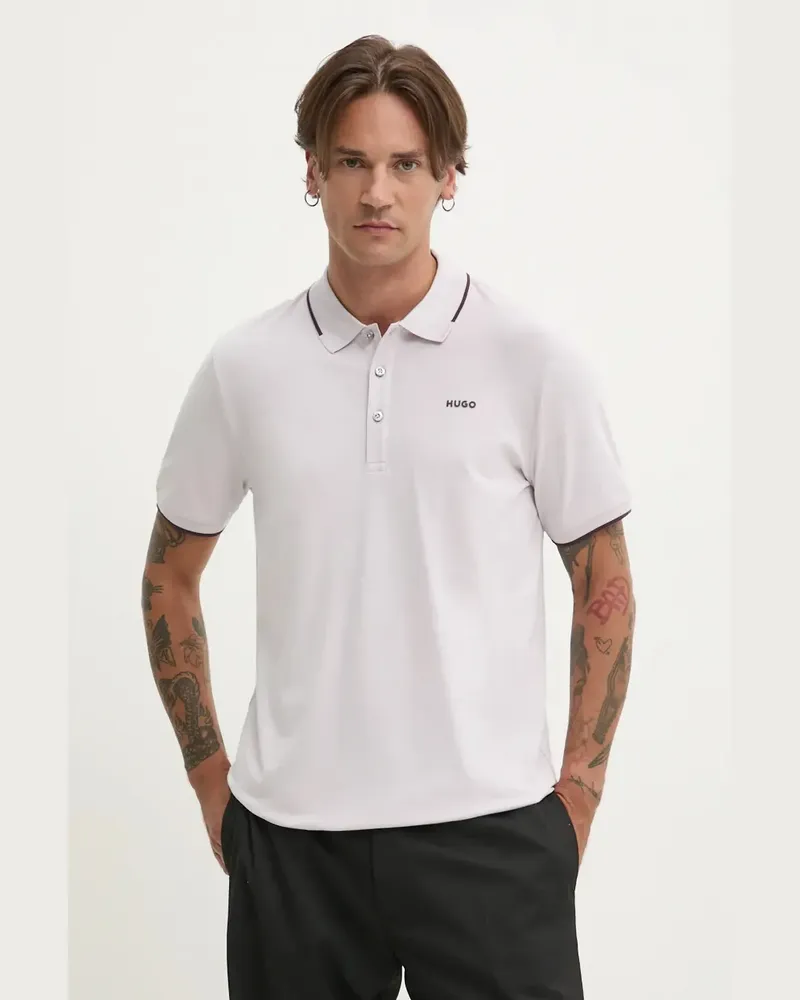 HUGO BOSS button contrast-trim polo shirt - Weiß Weiß