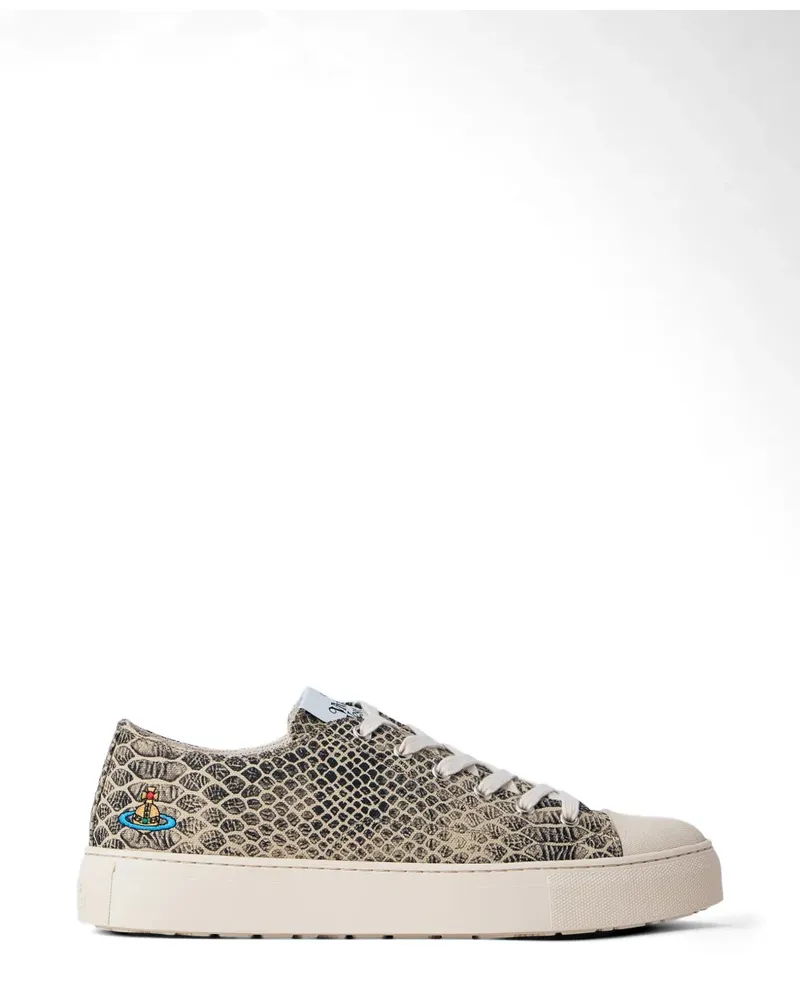 Vivienne Westwood Plimsoll snake-effect low-top sneakers - Nude Nude