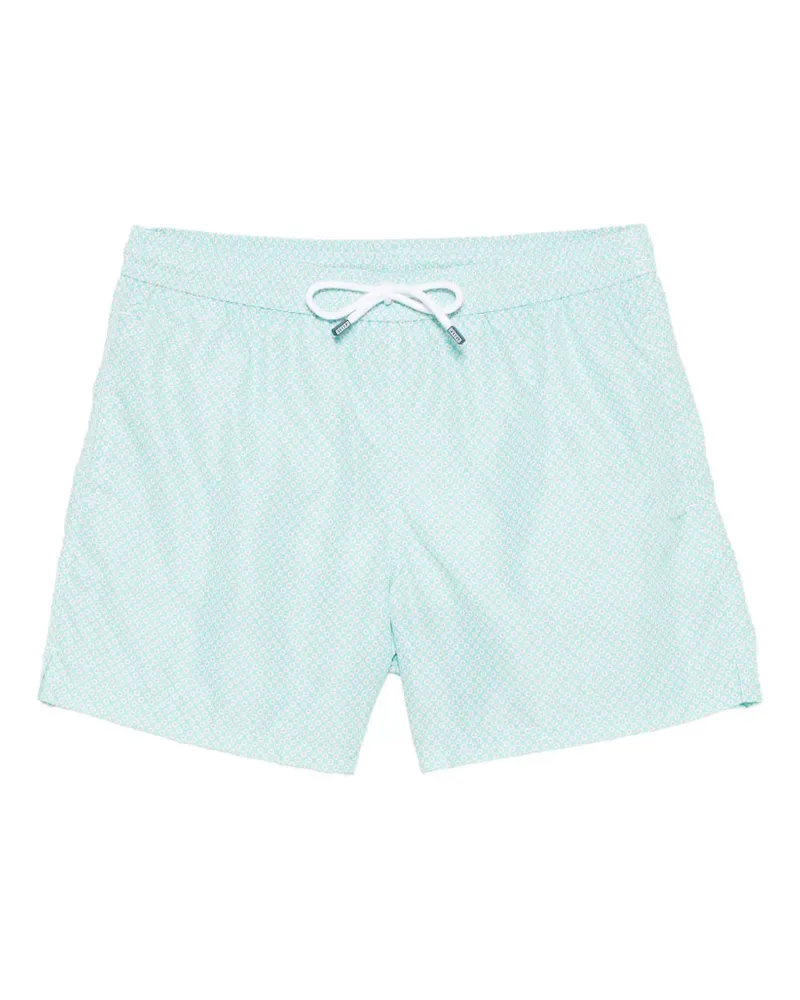 Fedeli Gemusterte Badeshorts mit Kordelzug - Blau Blau
