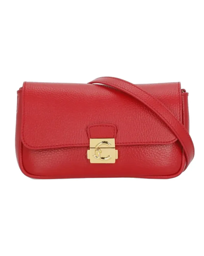 Coccinelle C-Me Lock pebbled leather shoulder bag - Rot Rot