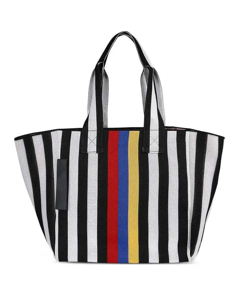 Max Mara striped tote bag - Weiß Weiß