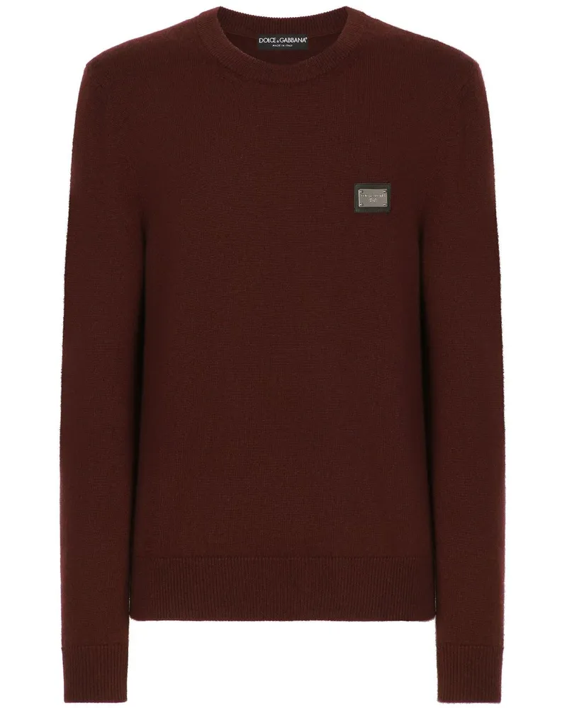 Dolce & Gabbana Pullover mit Logo-Schild - Rot Rot