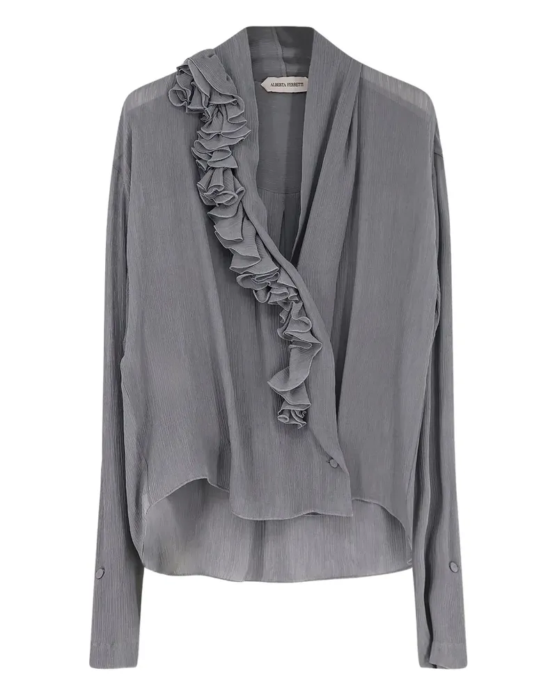 Alberta Ferretti ruffled top - Grau Grau