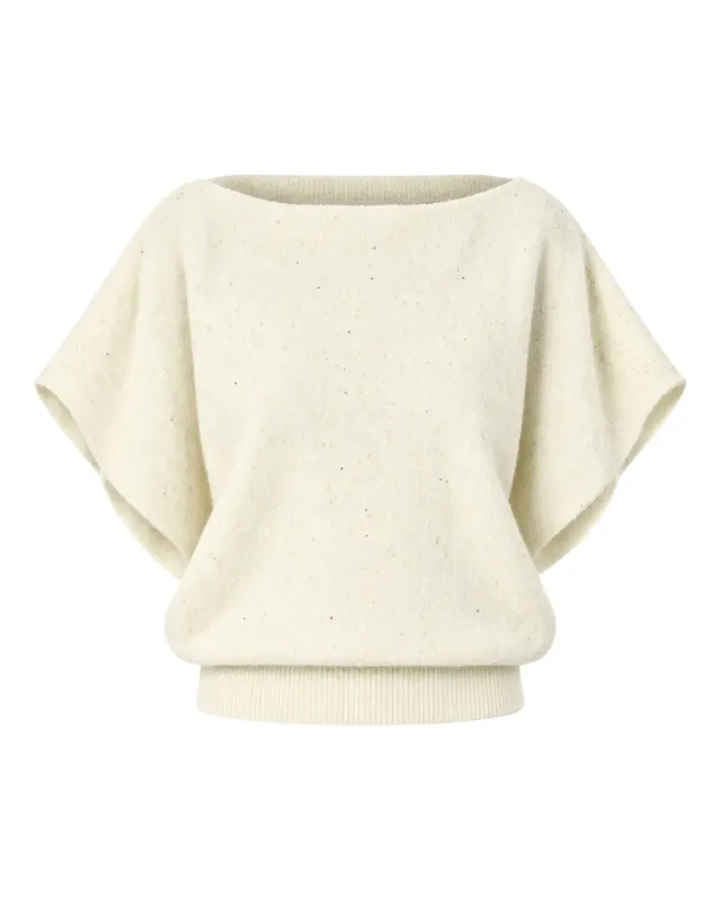 Liviana Conti Gillian sequin-embellished batwing-sleeve sweater - Nude Nude