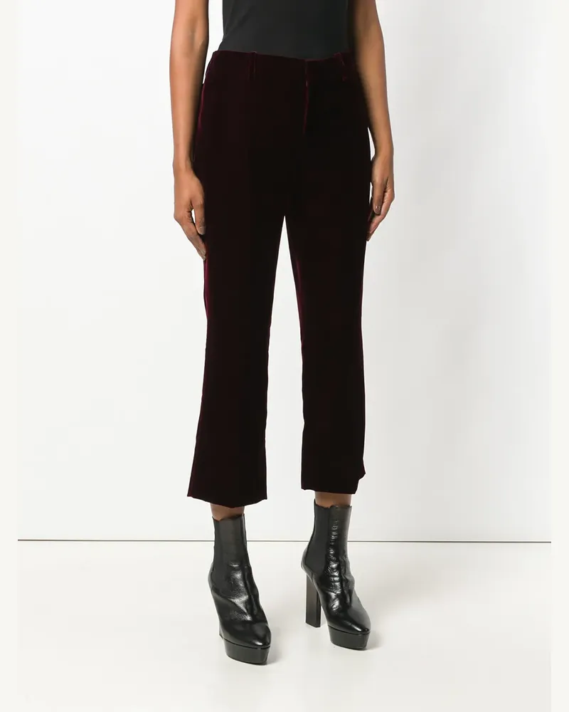 Saint Laurent Schlaghose aus Samt - Rot Rot