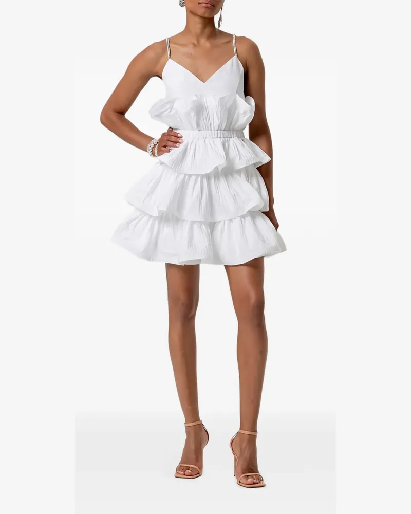 Fracomina Gestuftes Minikleid mit Rüschen - Weiß Weiß