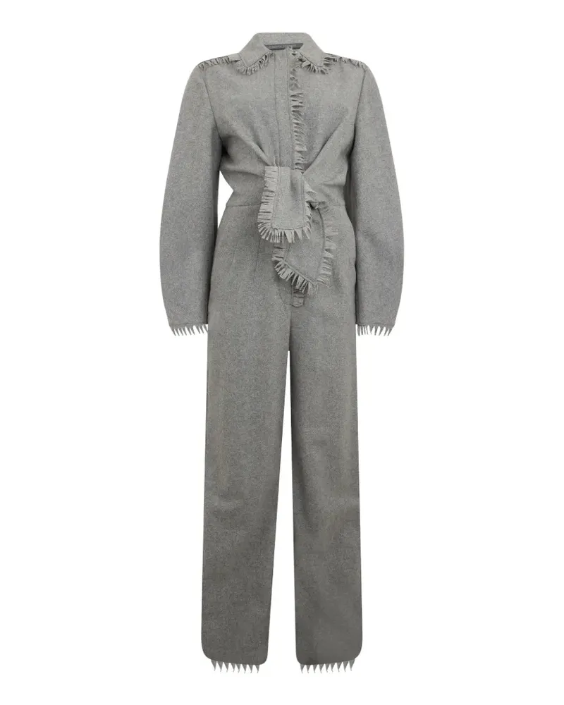 Alberta Ferretti Jumpsuit mit Fransen - Grau Grau