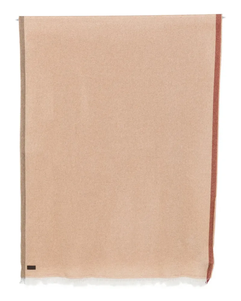 Canali fringed cashmere scarf - Nude Nude