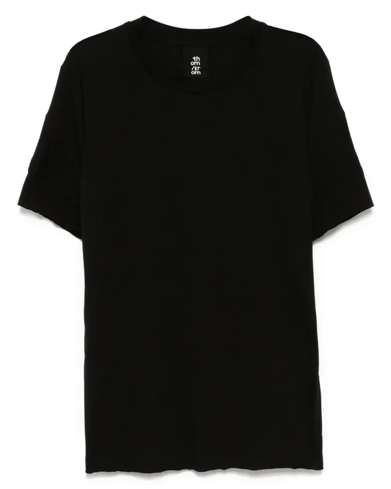 THOM KROM T-Shirt im Patchwork-Look - Schwarz Schwarz