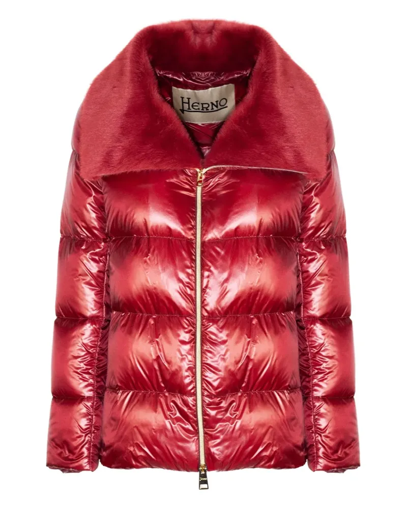 Herno Gesteppte Jacke mit Kragenbesatz - Rot Rot