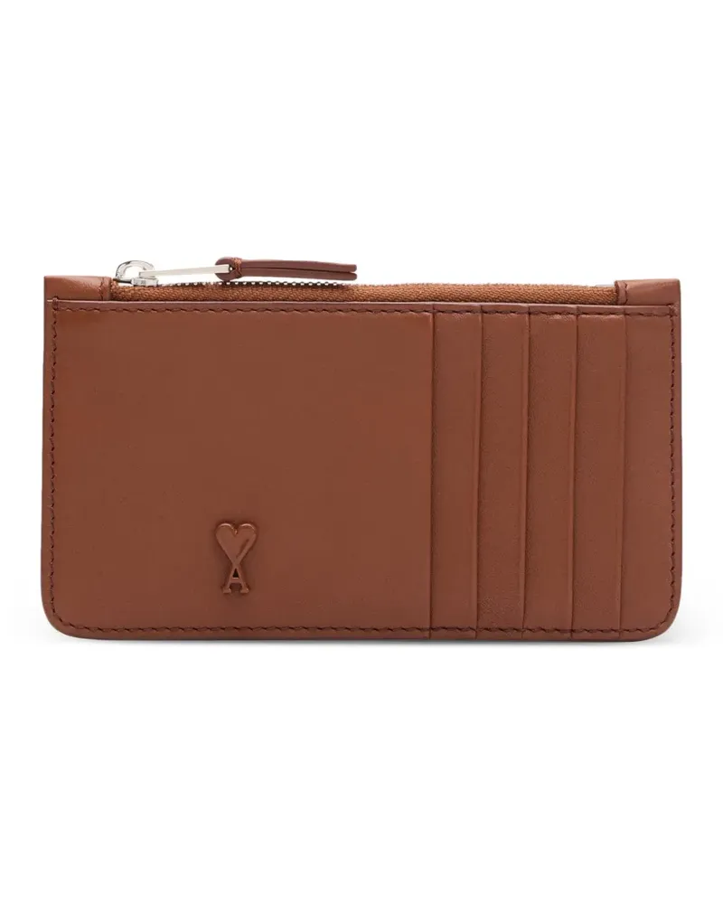 AMI Paris Ami de Coeur Kartenetui mit Reißverschluss - Braun Braun