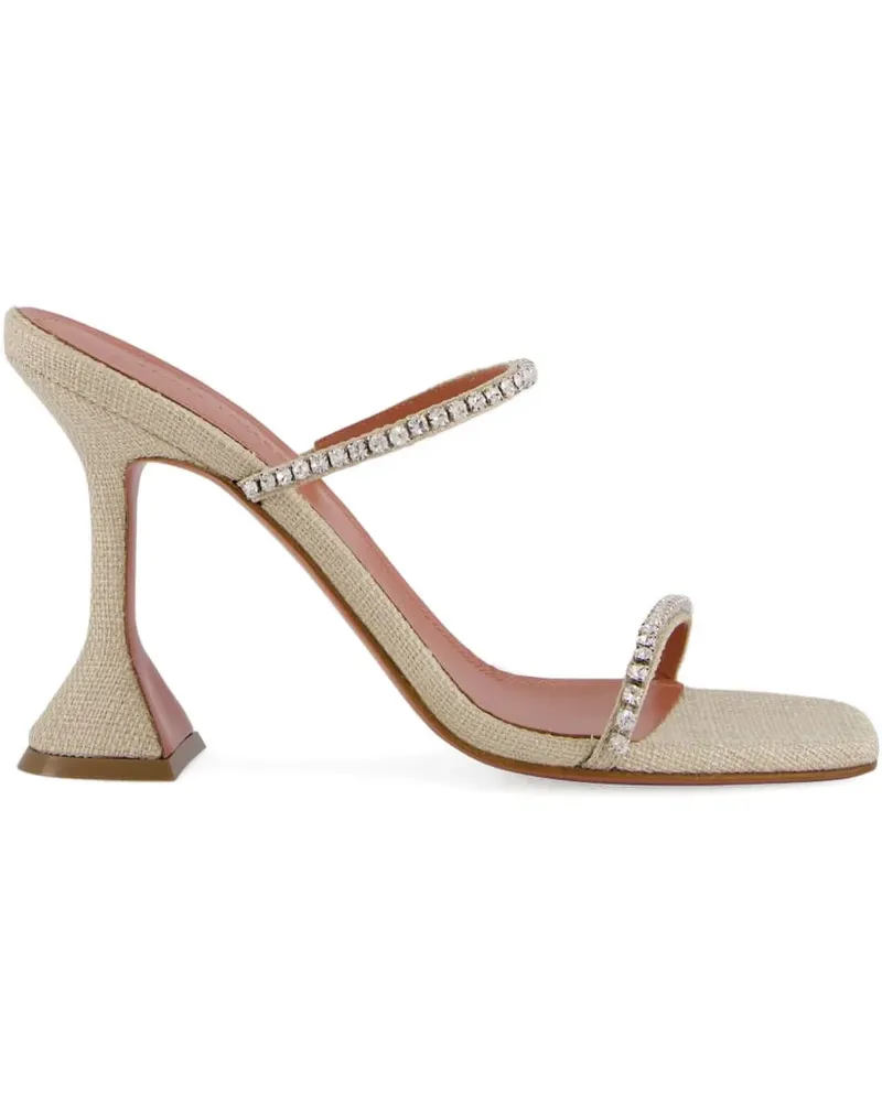 Amina Muaddi Gilda Sandalen mit Kristallen 70mm - Nude Nude