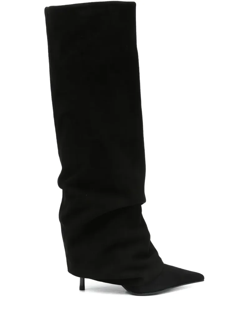 Le Silla Stiefel aus Wildleder 90mm - Schwarz Schwarz