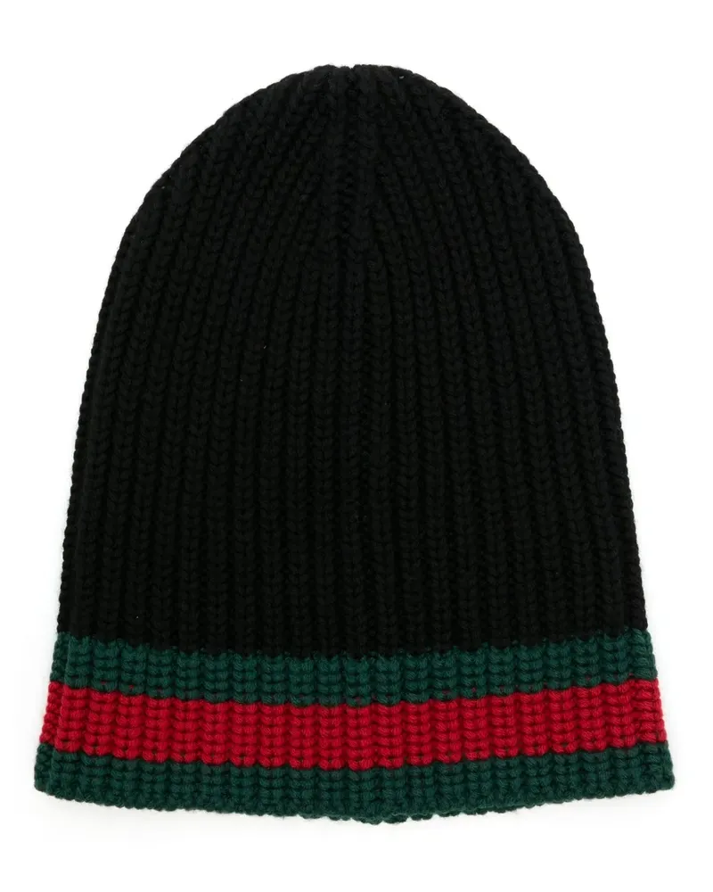 Gucci Beanie mit Webstreifen - Schwarz Schwarz