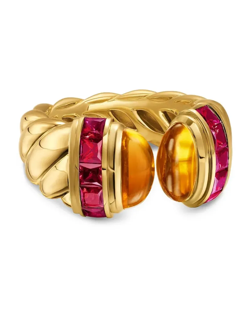 David Yurman 18kt Gelbgoldring mit Zitrin und Turmalin Gold