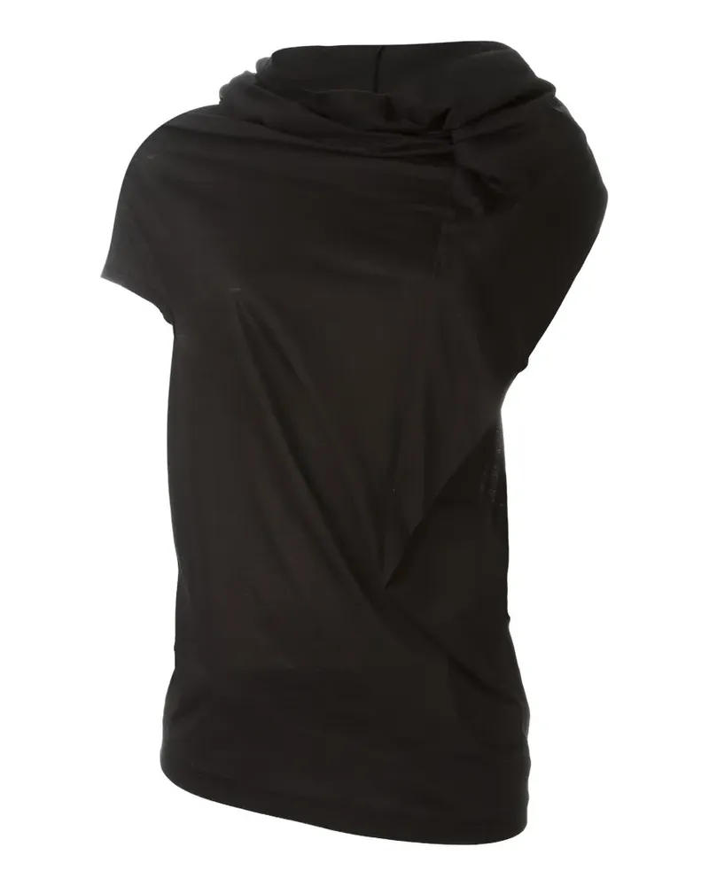 Junya Watanabe Asymmetrisches Top mit Drapierung - Schwarz Schwarz