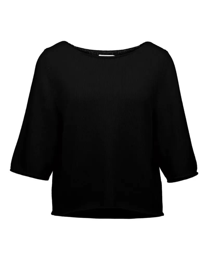 ALLUDE boatneck knitted sweater - Schwarz Schwarz