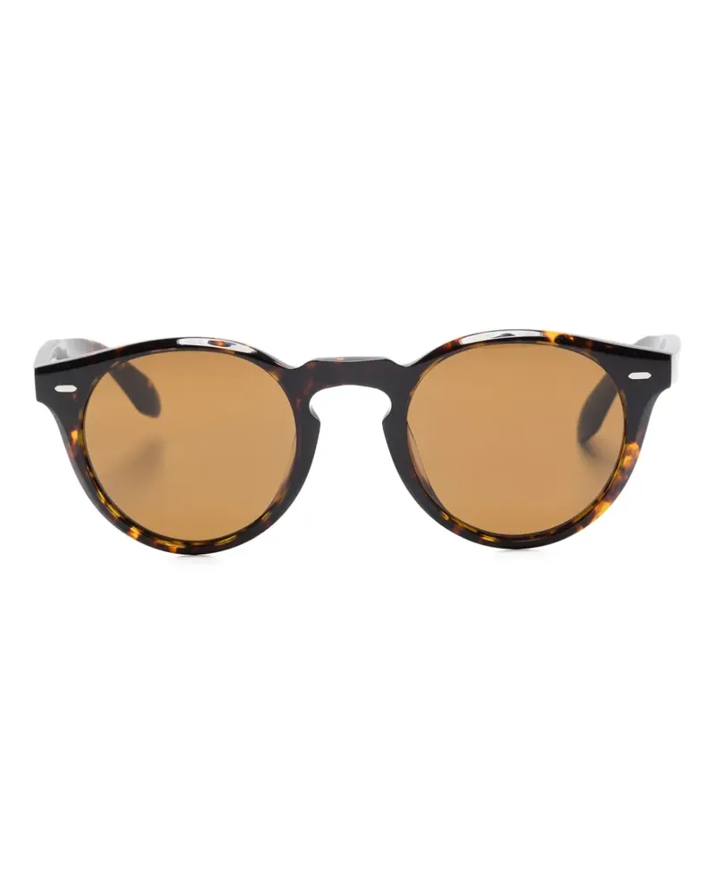 Oliver Peoples Runde Sonnenbrille in Schildpattoptik - Braun Braun