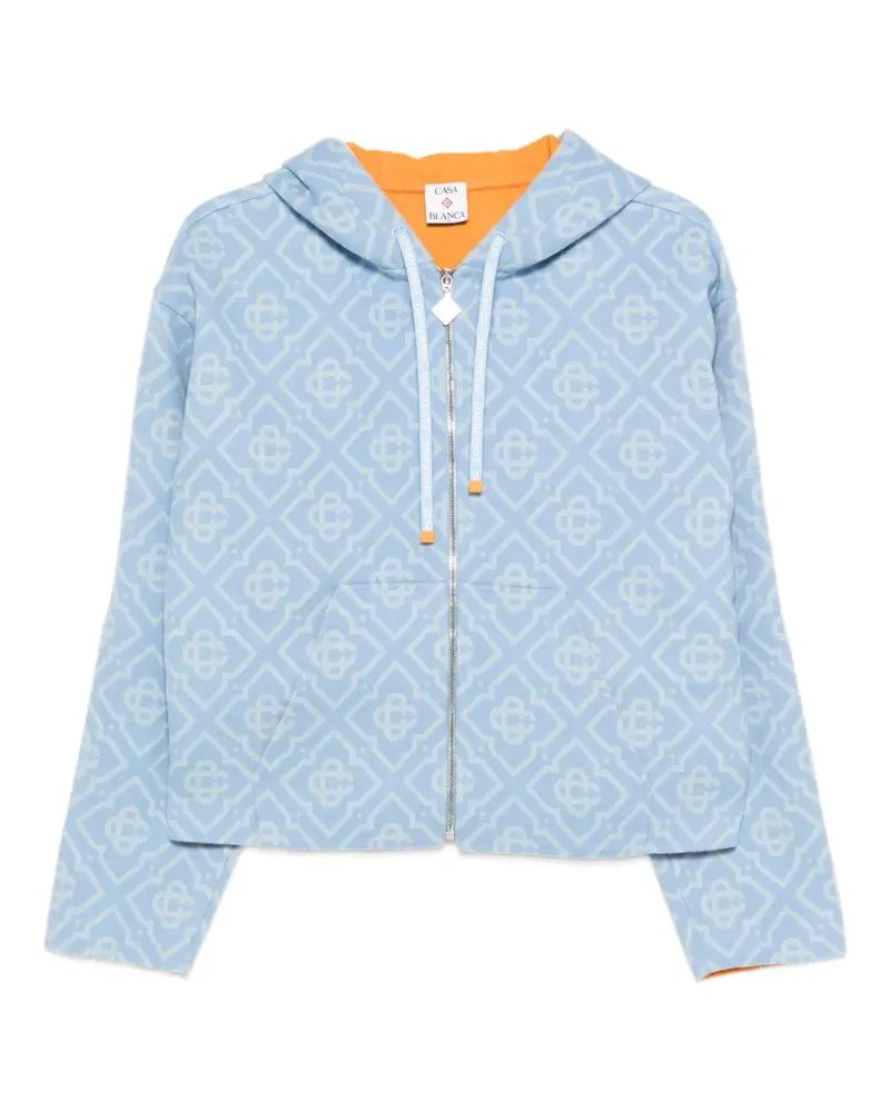 Casablanca Paris monogram hooded jacket - Blau Blau