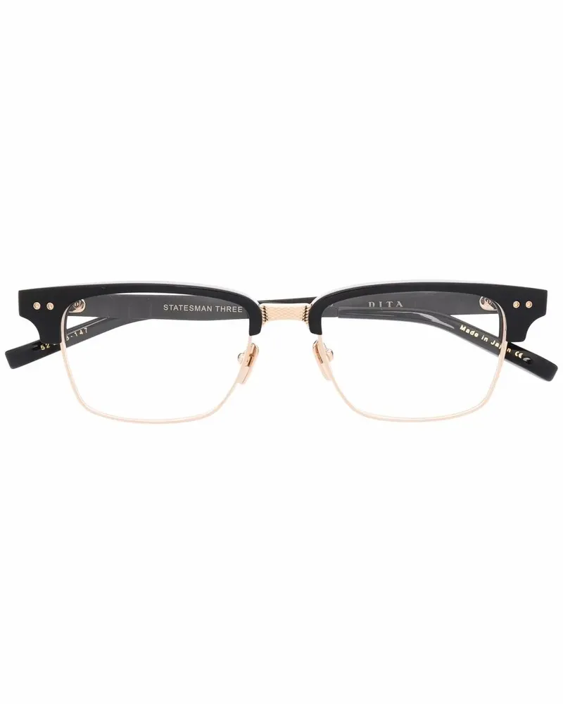 DITA Eckige Statesman Three Brille - Schwarz Schwarz